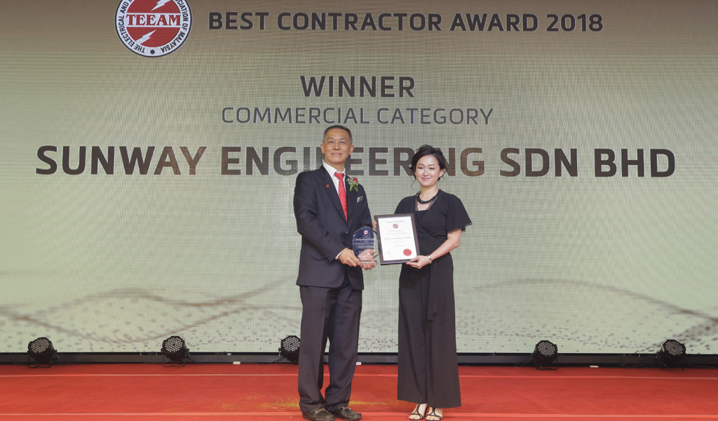The Electrical and Electronics Association of Malaysia (TEEAM) 2018 - Malaysia’s Best Contractor in the Commercial Category – Sunway Engineering Sdn Bhd
