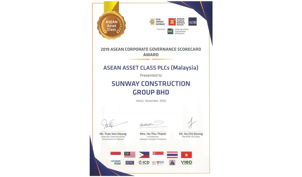 2019 ASEAN Corporate Governance Scorecard Award – Asset Class Award