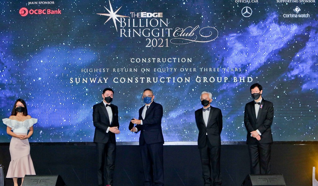 The Edge Billion Ringgit Club Awards 2021 - Highest Return on Equity (ROE) Over Three Years, Construction Sector