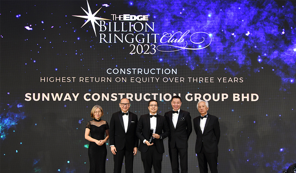 The Edge Billion Ringgit Club Awards 2023 - Highest Return on Equity (ROE) Over Three Years, Construction Sector