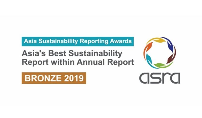 Asia Sustainability Reporting Awards 2019 – Asia’s Best Sustainability Report within Annual Report – Bronze